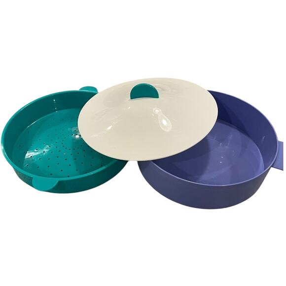 Tupperware Microsteamer Microwave Steamer Rice Veggies Cooker Large 3065A 3066A - Picture 2 of 9